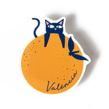 Pegatina del gato con naranja