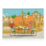 Lámina 'Naranjas en Bicicleta por Plaza España'