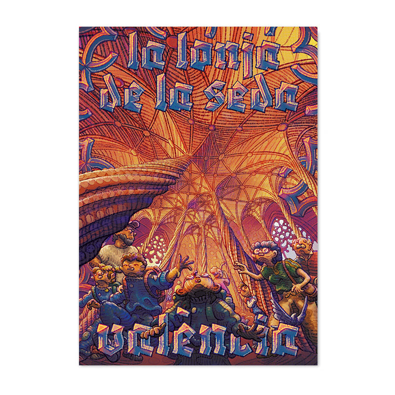 Postal Interior de La Lonja de València