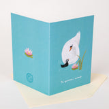 Tarjeta "Te quiero, mamá" Cisne