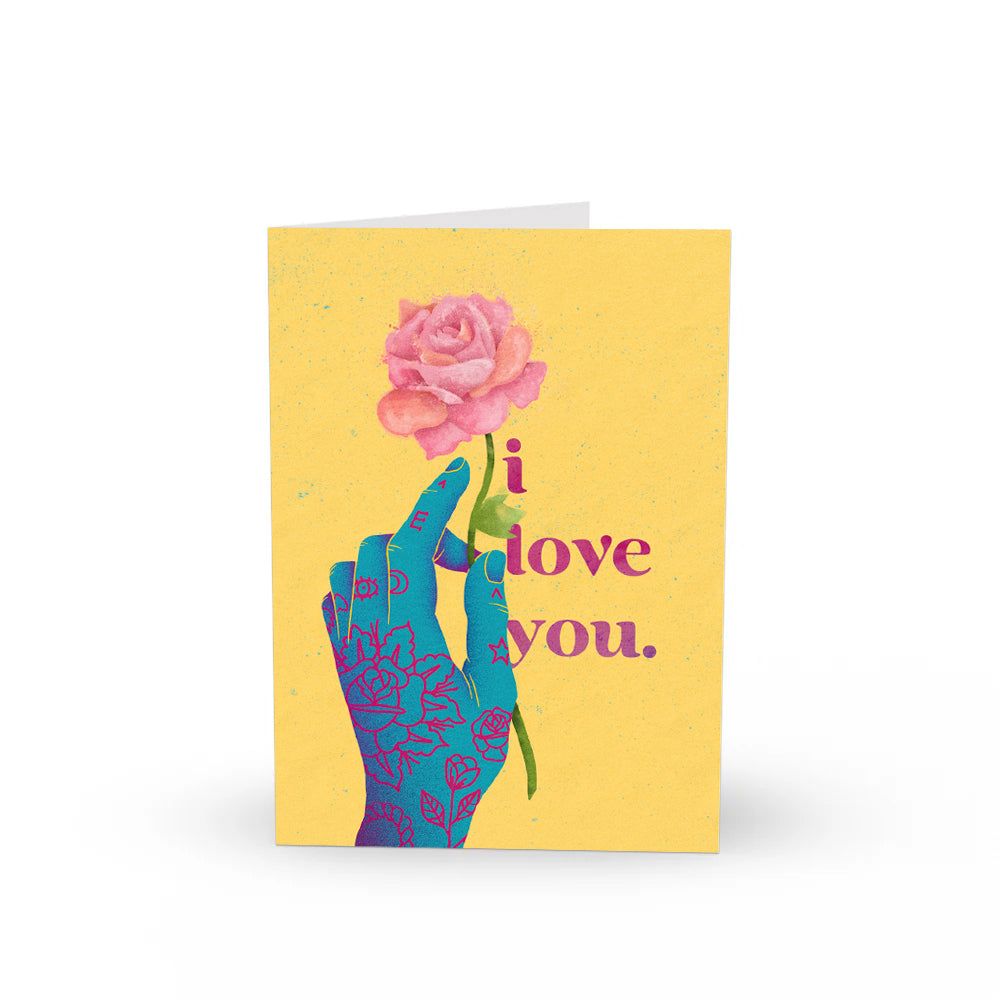 Tarjeta "I love you" rosa