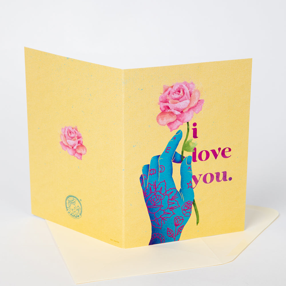 Tarjeta "I love you" rosa