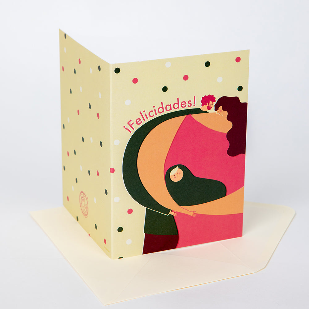 Tarjeta "Felicidades" familia