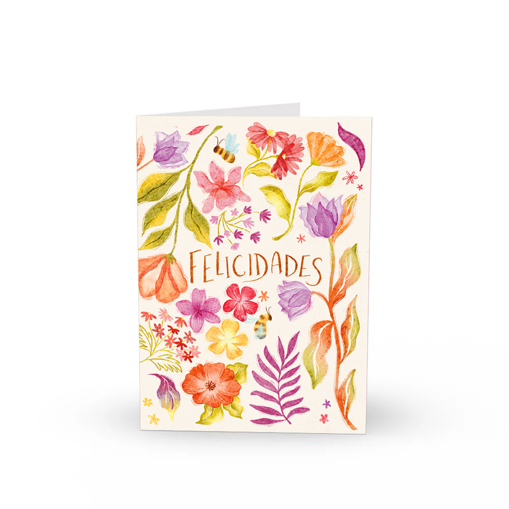 Tarjeta "Felicidades" flores