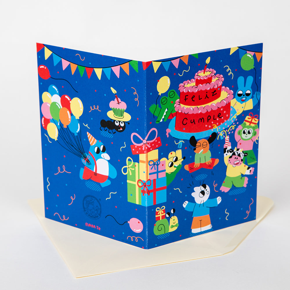 Tarjeta "Feliz cumple" Animales