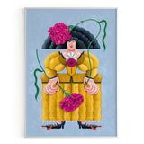 Lámina Menina con clavel