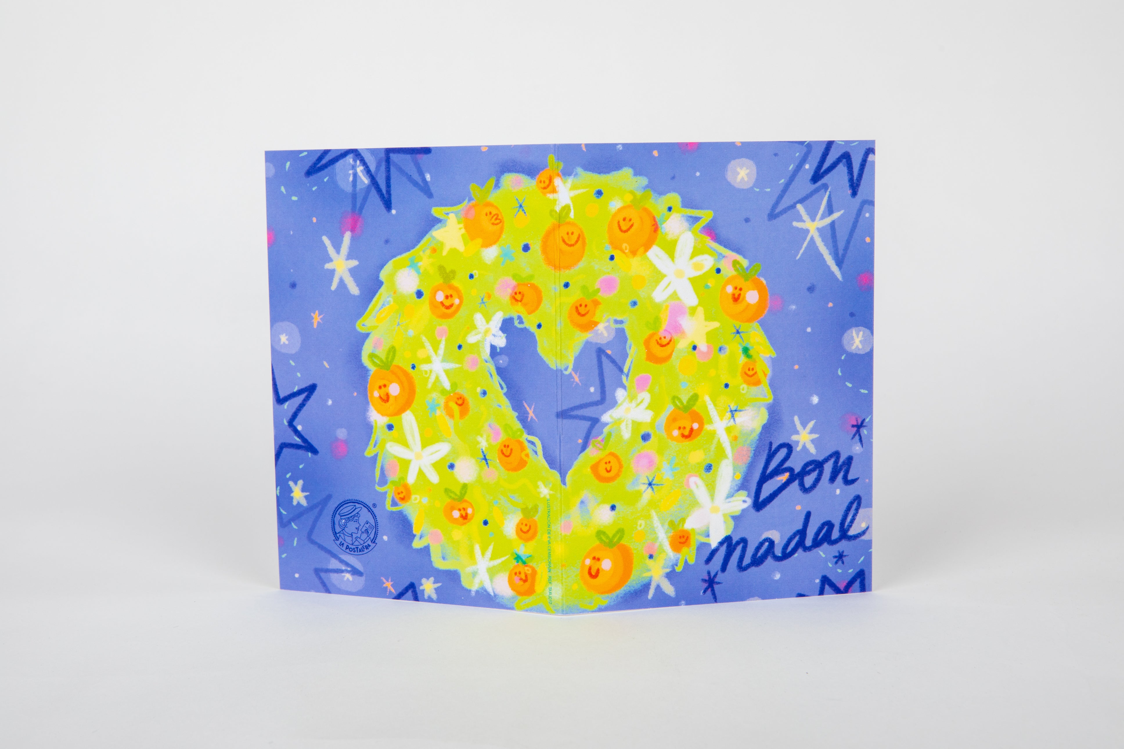 Tarjetón corona de naranjas y azahar