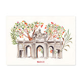 Postal Puerta de Alcalá con Madroños