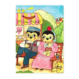 Postal Vampiros comiendo Churros