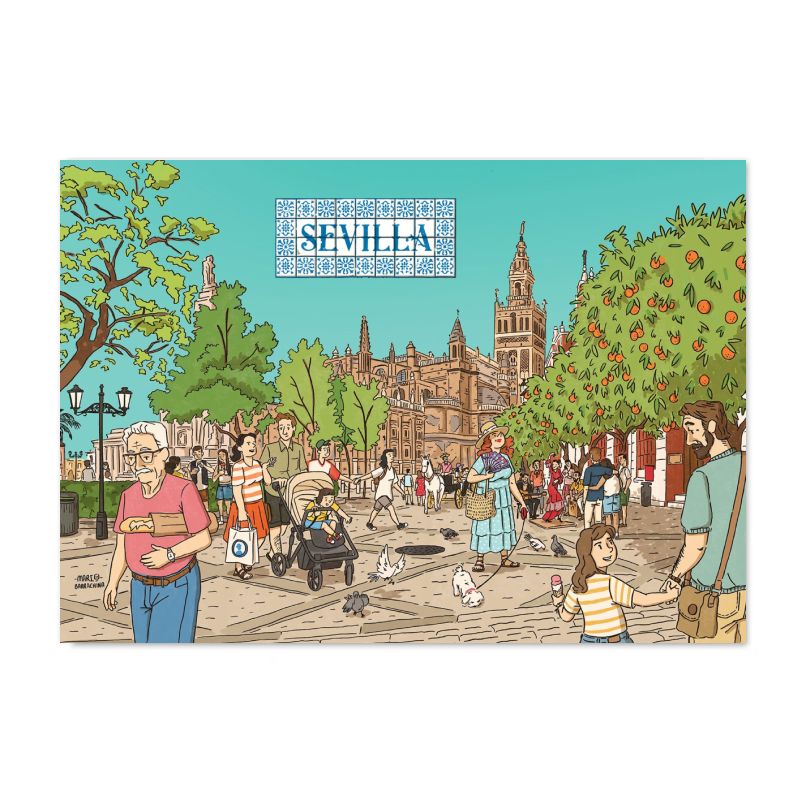 Postal Paseo por la Giralda