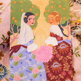 Lámina Falleras en la Catedral de Valencia