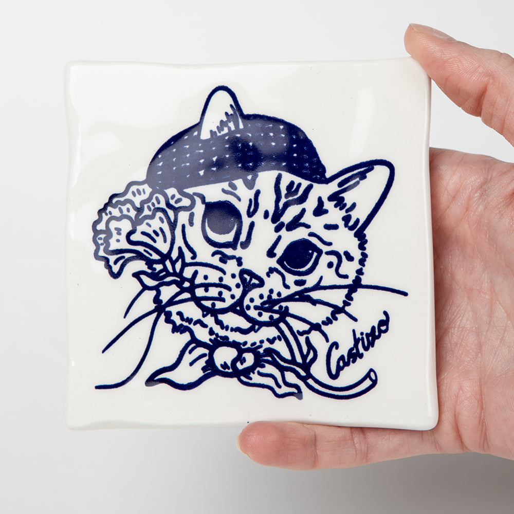 Mini-azulejo 'Gato Chulapo'