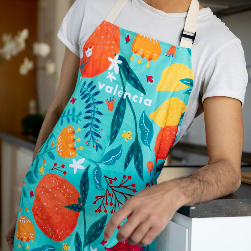 Delantal frutas y flores