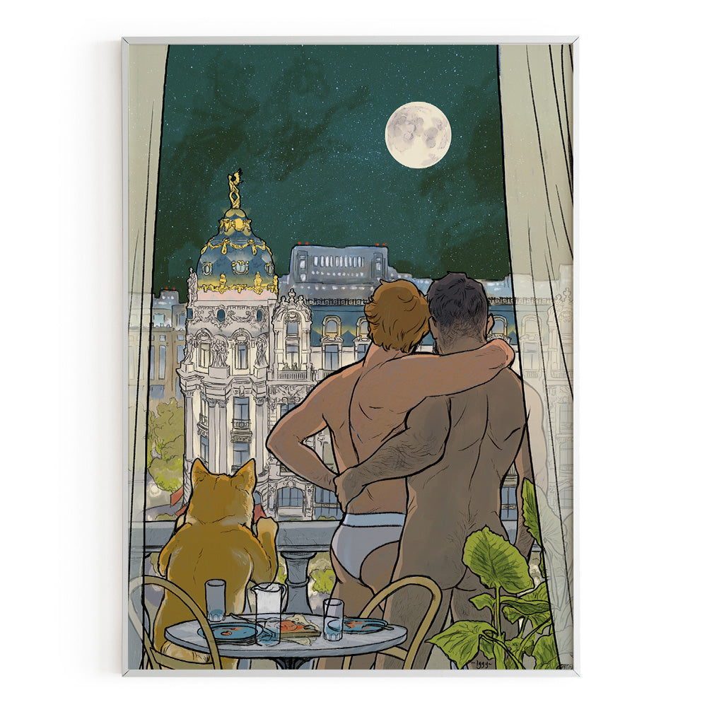 Pareja de chicos en Gran Vía