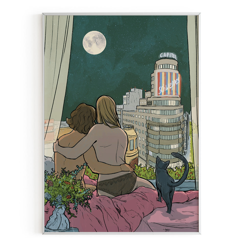 Pareja de chicas en Gran Vía