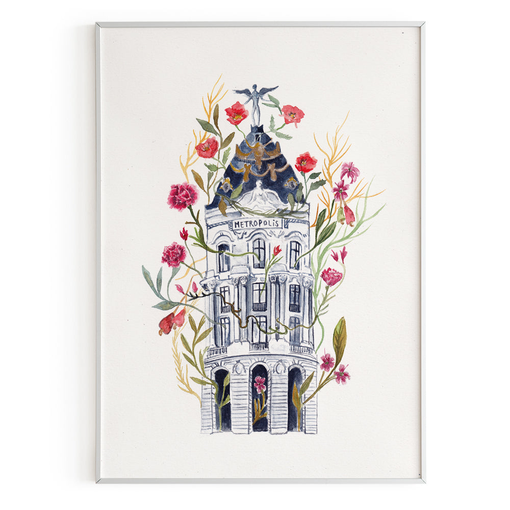 Edificio Metrópolis con flores