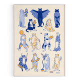 Lámina Gatos en azul