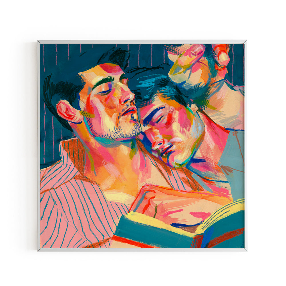 Lámina 'Pareja de chicos leyendo'