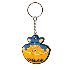 Llavero murciélago con naranja