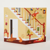 Tarjetón escalera con niños