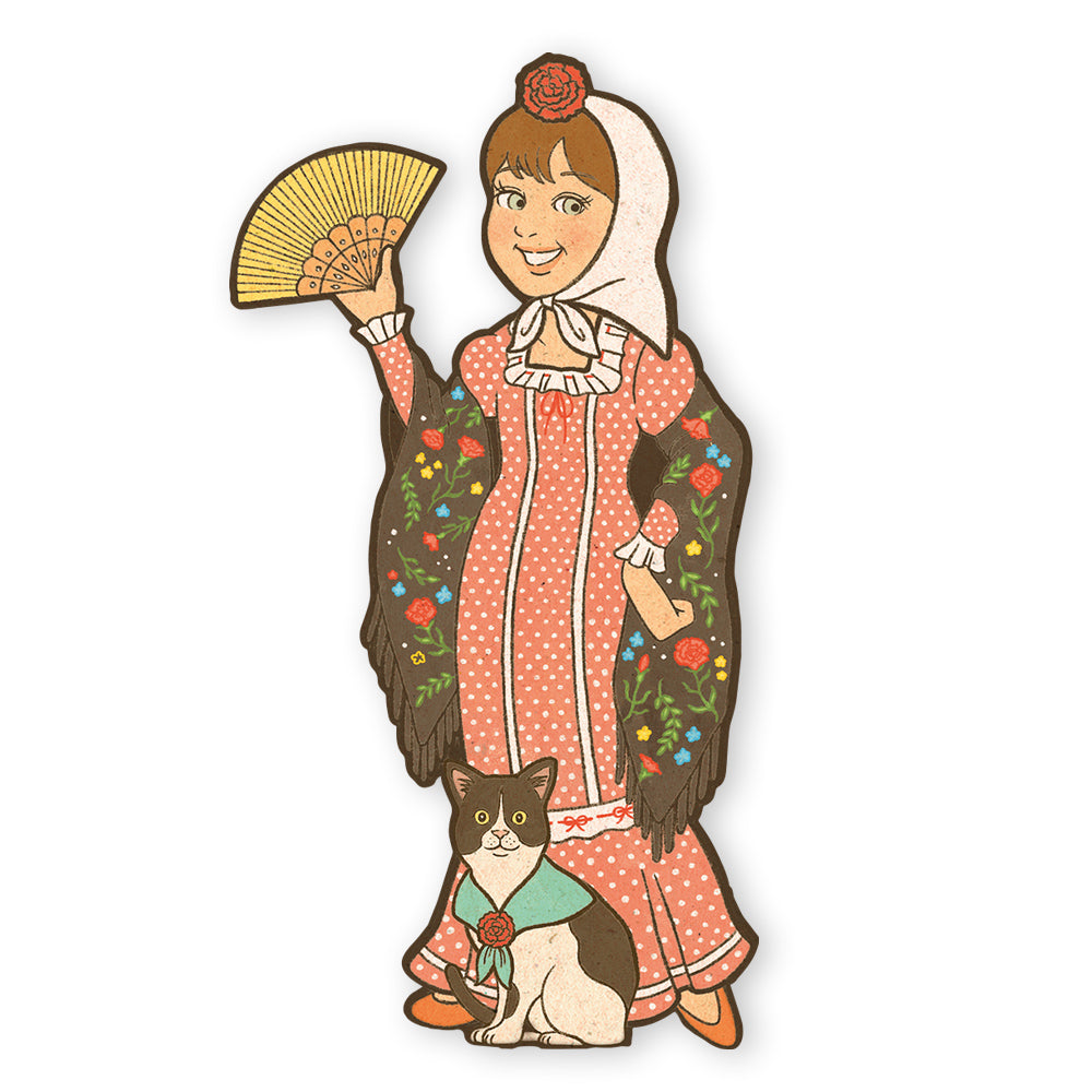 Niña chulapa con gato