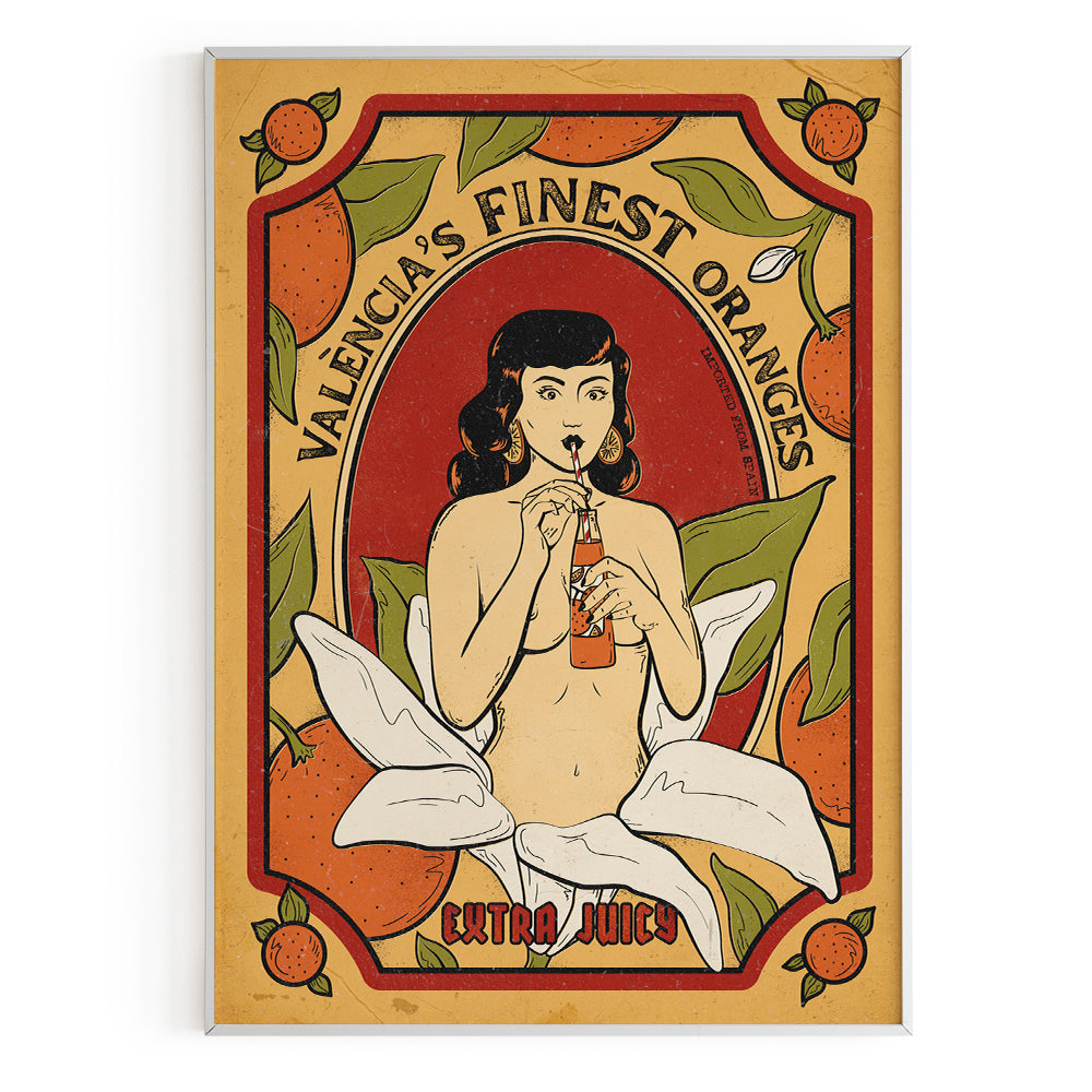 Chica Pin Up con naranjas