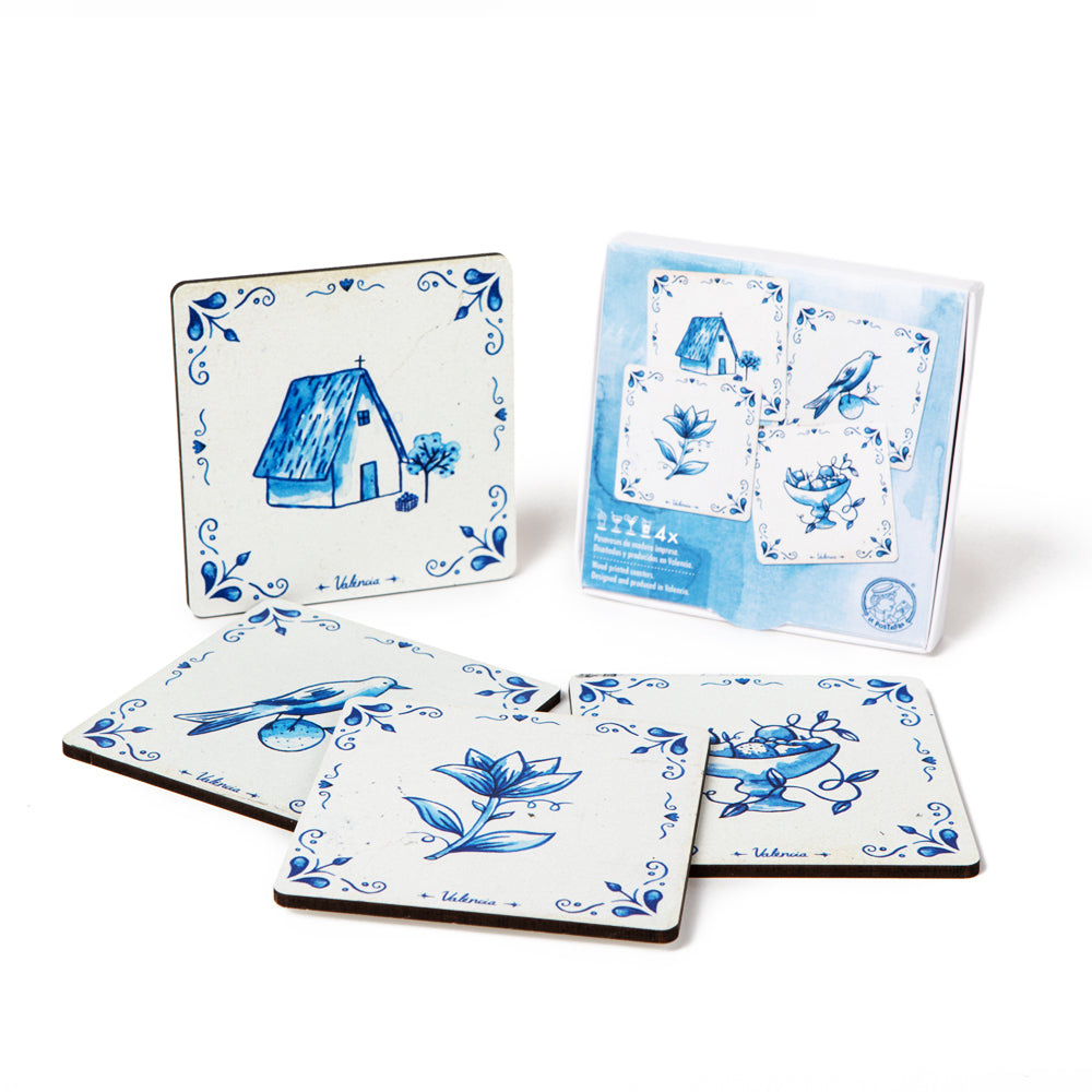 Posavasos azulejos azules