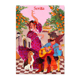 Postal Pareja de Flamencos