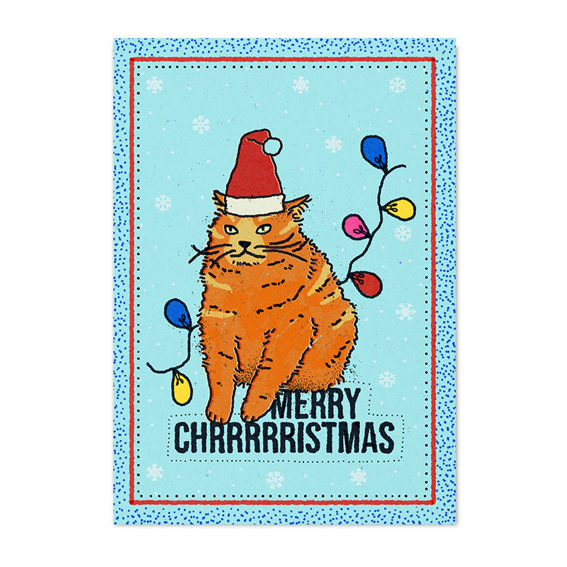 Gato navideño enfadado