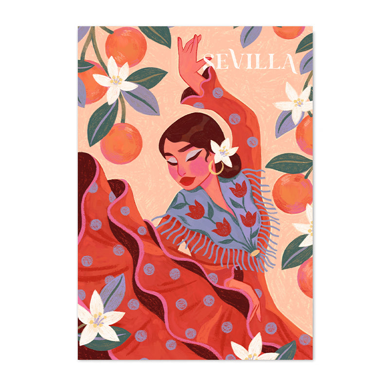 Sevillana con naranjas