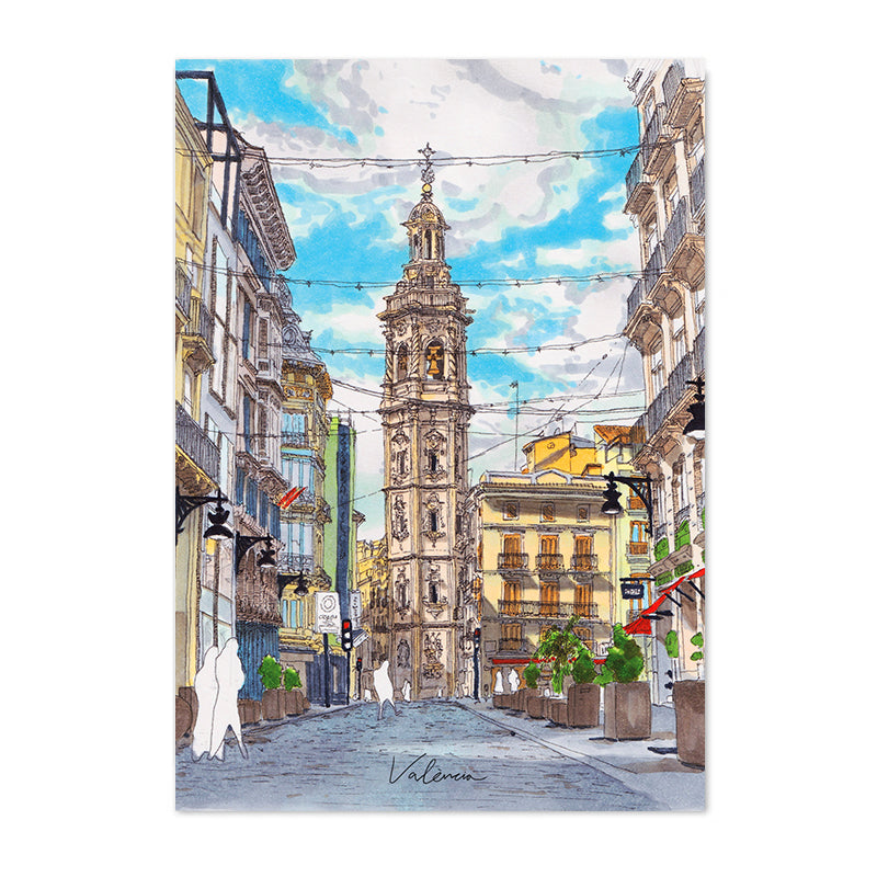 Postal Calle Paz de València