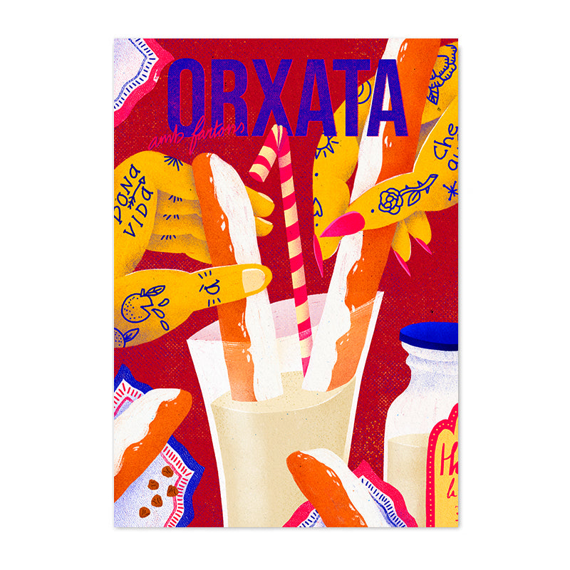 Postal Orxata amb fartons