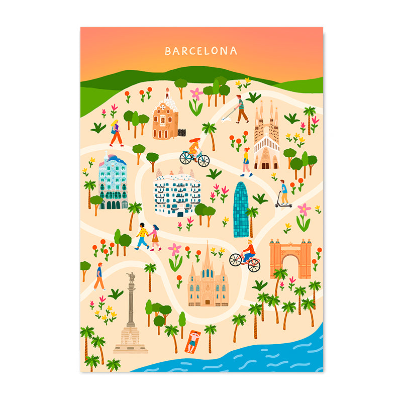 Postal 'Mapa de Barcelona'