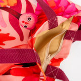 Tote bag 'Gatos y flores rosas'