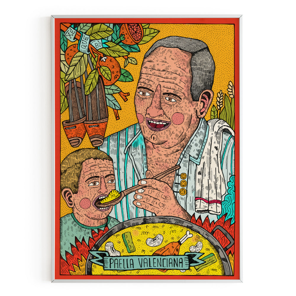 Abuelo haciendo paella