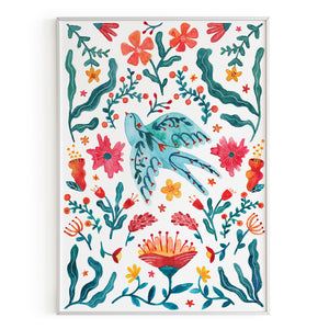 Golondrina con flores
