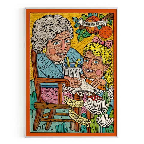 Abuela y nieta con horchata