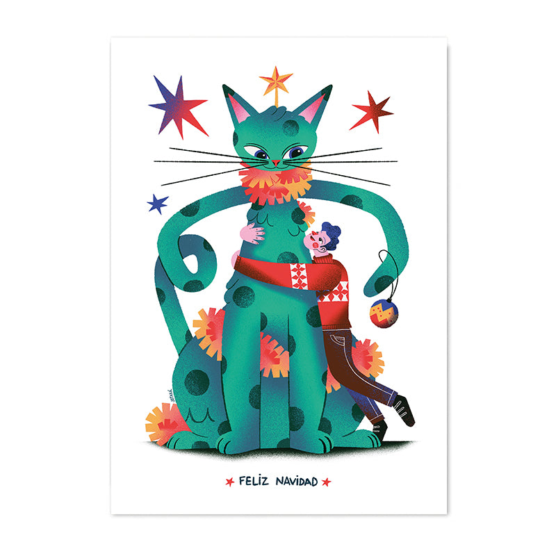 Gato grande navideño