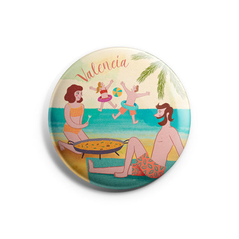 Imán familia en la playa