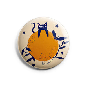 Imán gato con naranja