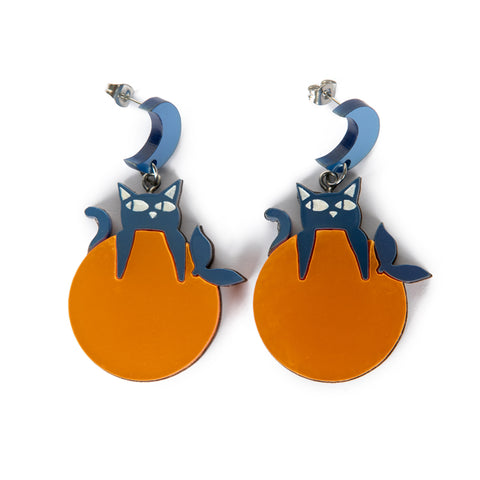 Pendientes gato con naranja