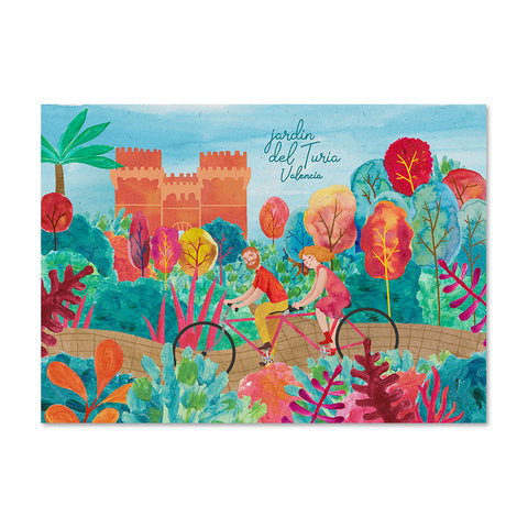 Pareja en jardín del Túria
