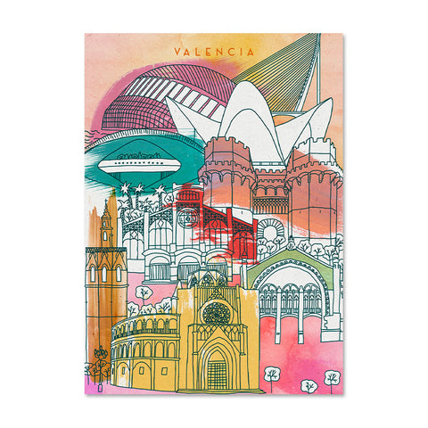 Monumentos de Valencia con colores