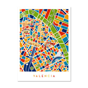 Mapa colorido de Valencia