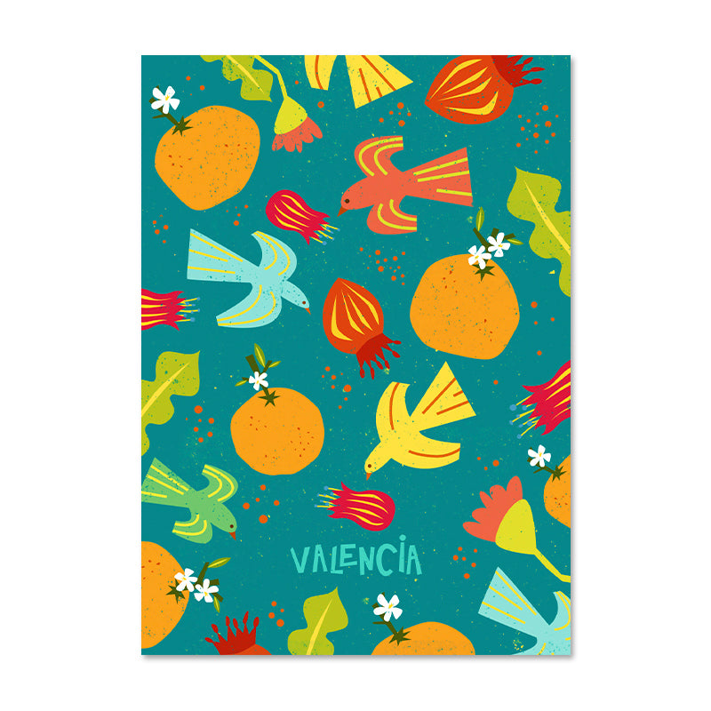 Pájaros y frutas