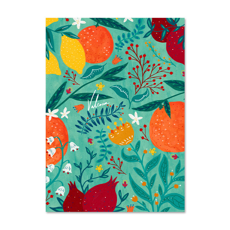 Estampado flores y frutas