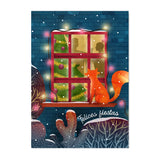 Postal zorro navideño