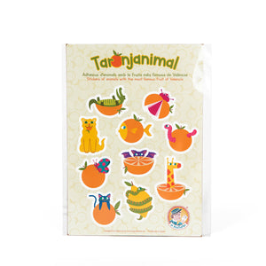 Pegatinas de animales con naranjas